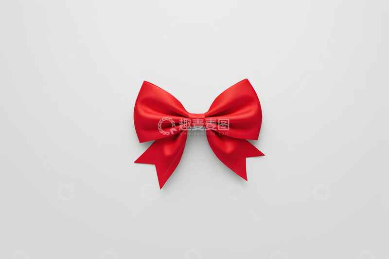 高清大图下载【趣麦麦图】红色蝴蝶结装饰特写