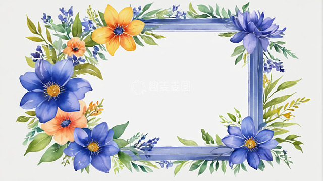 水彩花卉装饰框架