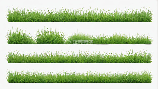 多形态绿色草丛素材