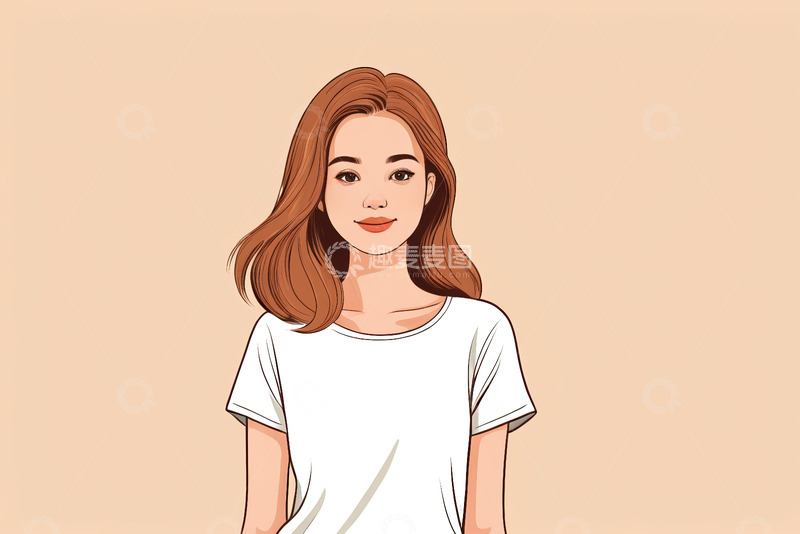 高清大图下载【趣麦麦图】微笑女性动画肖像