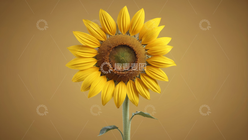 高清大图下载【趣麦麦图】单株向日葵特写