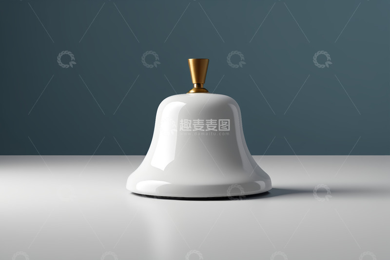 高清大图下载【趣麦麦图】白色铃铛摆件特写