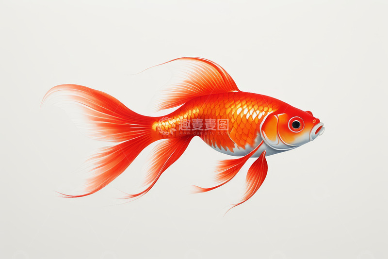 高清大图下载【趣麦麦图】红色金鱼特写画面
