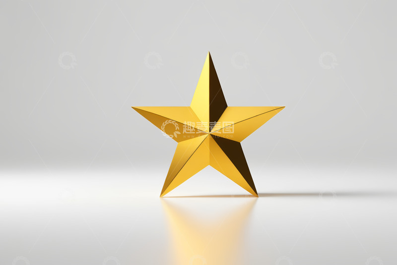 高清大图下载【趣麦麦图】金色五角星图标立体展示