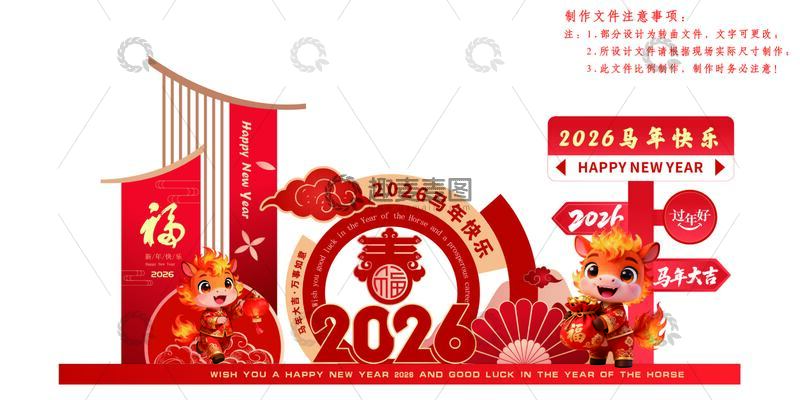 源文件下载【趣麦麦图】2026年马年新年庆祝布置