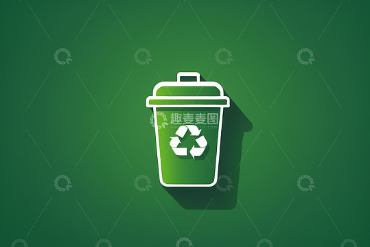 绿色回收垃圾桶图标