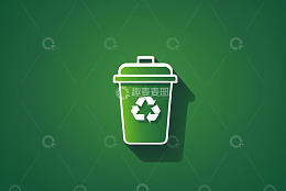 绿色回收垃圾桶图标