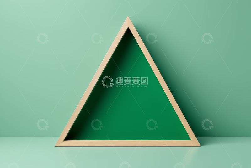 高清大图下载【趣麦麦图】绿色背景中的三角形框架