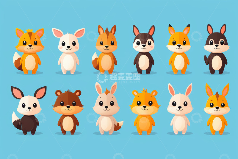高清大图下载【趣麦麦图】可爱卡通动物角色集合