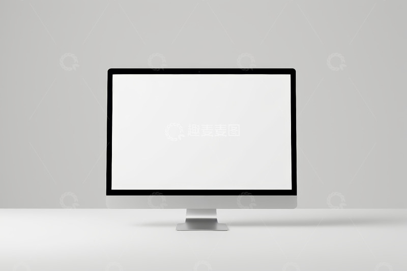 高清大图下载【趣麦麦图】白色背景下的电脑显示器