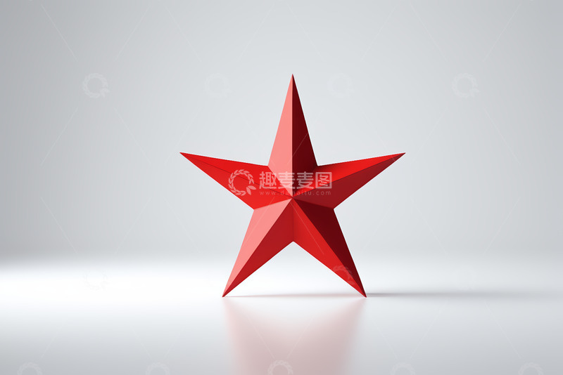 高清大图下载【趣麦麦图】红色立体五角星素材