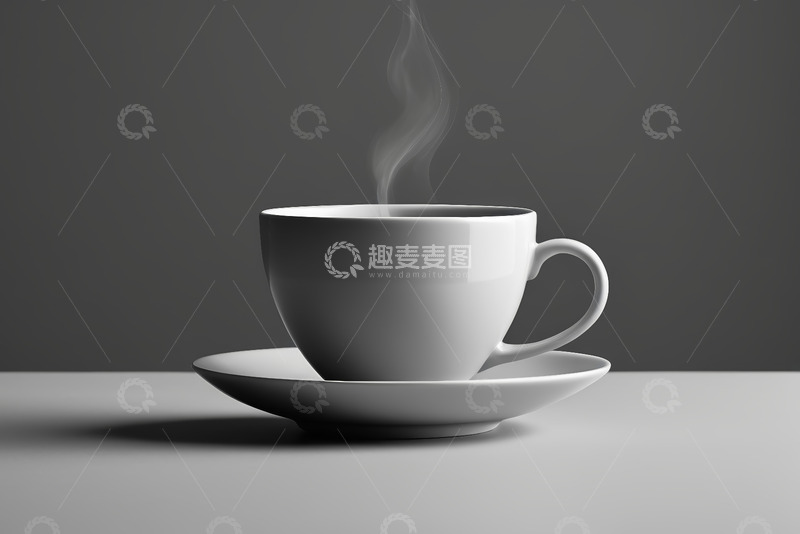 高清大图下载【趣麦麦图】白色咖啡杯热气腾腾特写