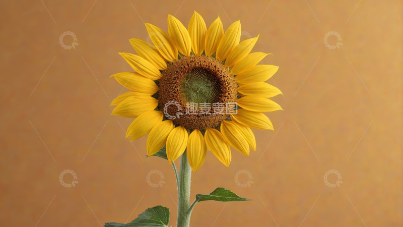 高清大图下载【趣麦麦图】单株向日葵特写