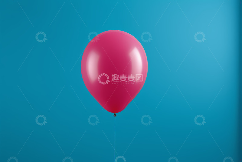 高清大图下载【趣麦麦图】蓝色背景下的粉红色气球