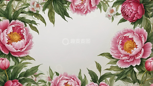 粉色牡丹花卉装饰背景