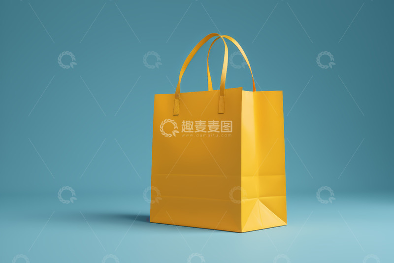 高清大图下载【趣麦麦图】黄色购物袋静物展示