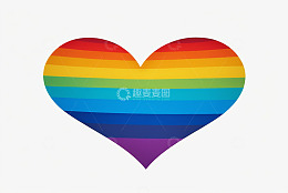 彩虹心形图案设计素材