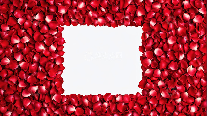 高清大图下载【趣麦麦图】红色玫瑰花瓣组成的方形边框