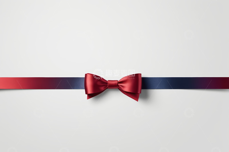 高清大图下载【趣麦麦图】红色蝴蝶结装饰丝带