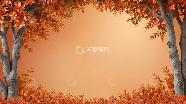 秋季红叶树木背景素材
