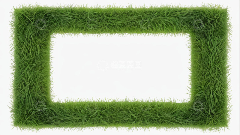高清大图下载【趣麦麦图】绿色草制矩形边框