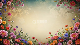 多彩花卉背景