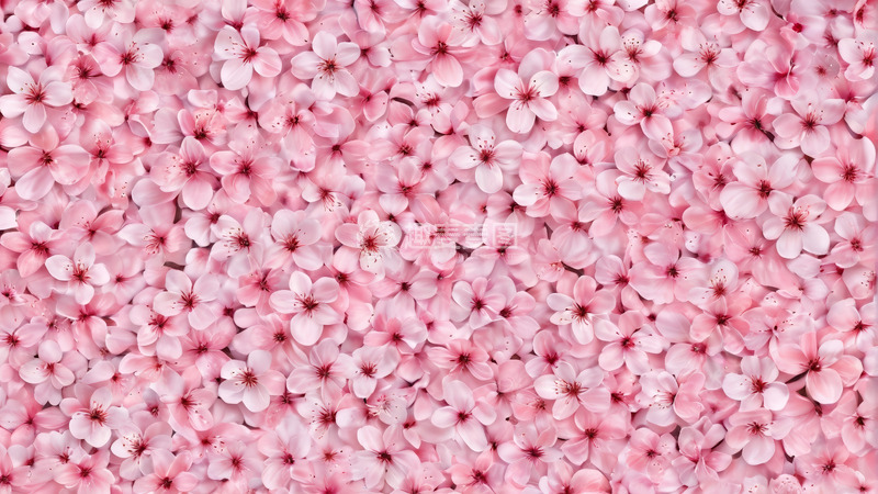 高清大图下载【趣麦麦图】粉色樱花花卉背景素材