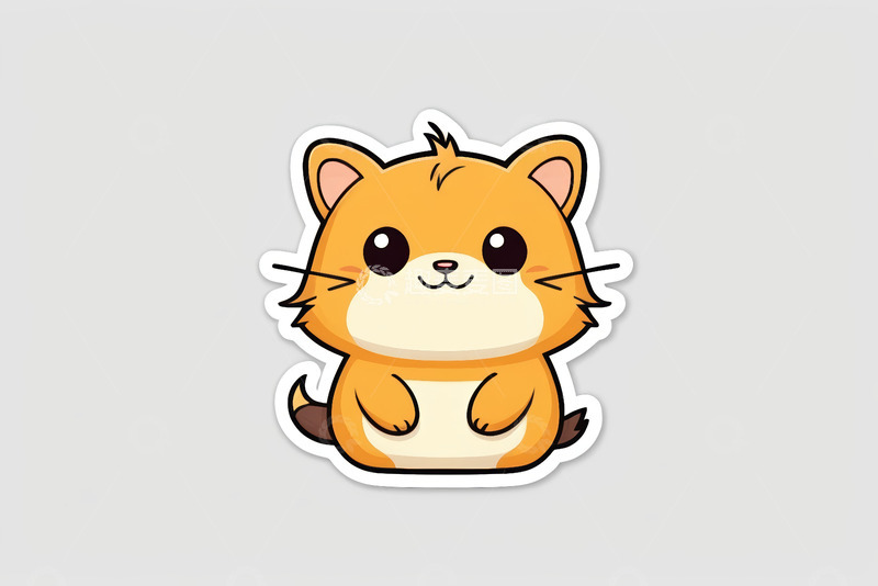 高清大图下载【趣麦麦图】可爱卡通小猫贴纸素材