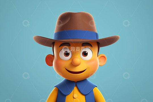 戴帽子的卡通男孩形象