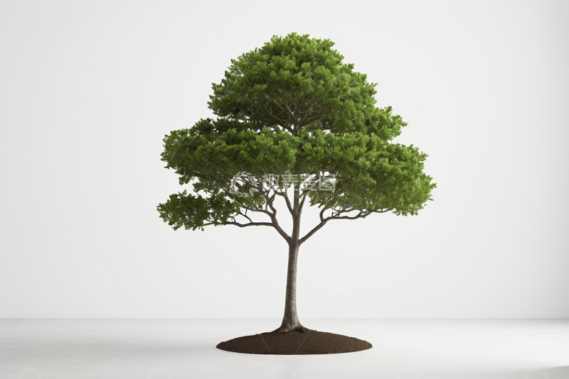 高清大图下载【趣麦麦图】单棵绿树3D模型展示