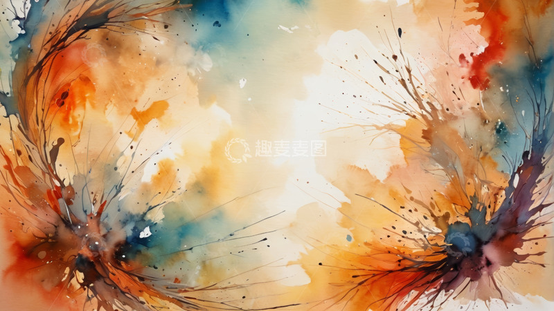 高清大图下载【趣麦麦图】抽象水彩艺术背景