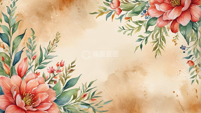 水彩花卉背景素材