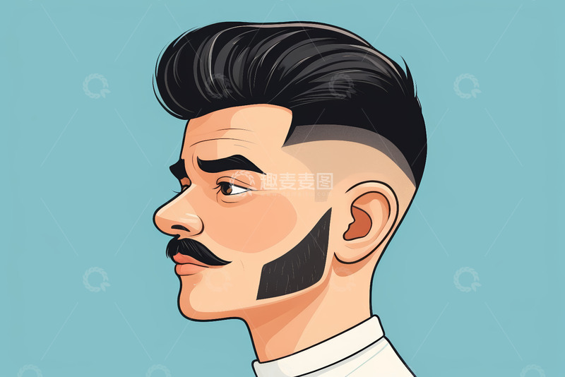 高清大图下载【趣麦麦图】-男士侧面时尚发型特写