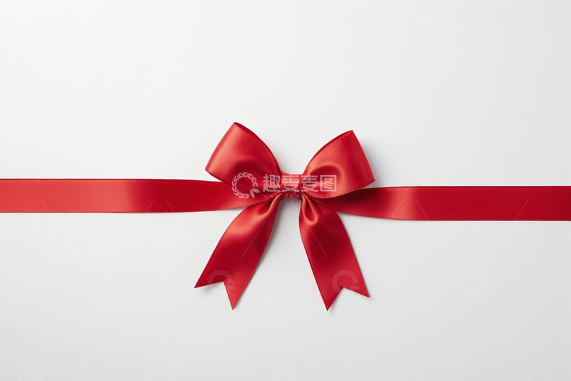 高清大图下载【趣麦麦图】红色丝带蝴蝶结装饰素材