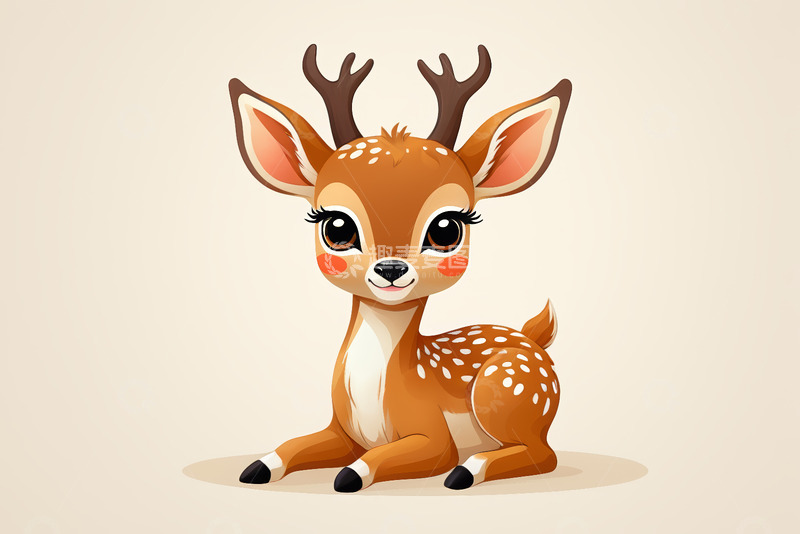 高清大图下载【趣麦麦图】可爱卡通小鹿素材