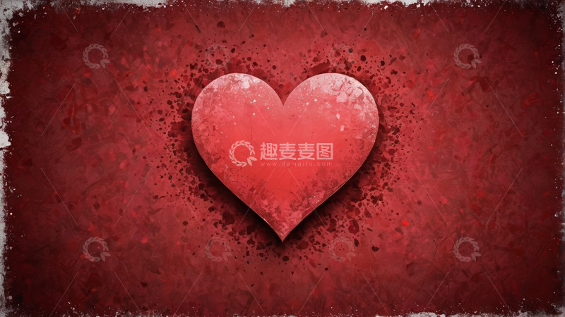 高清大图下载【趣麦麦图】红色背景爱心图案素材