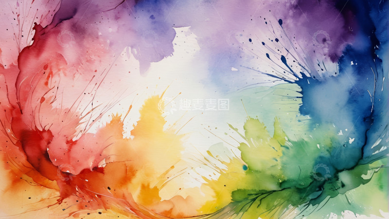高清大图下载【趣麦麦图】多彩水彩艺术背景