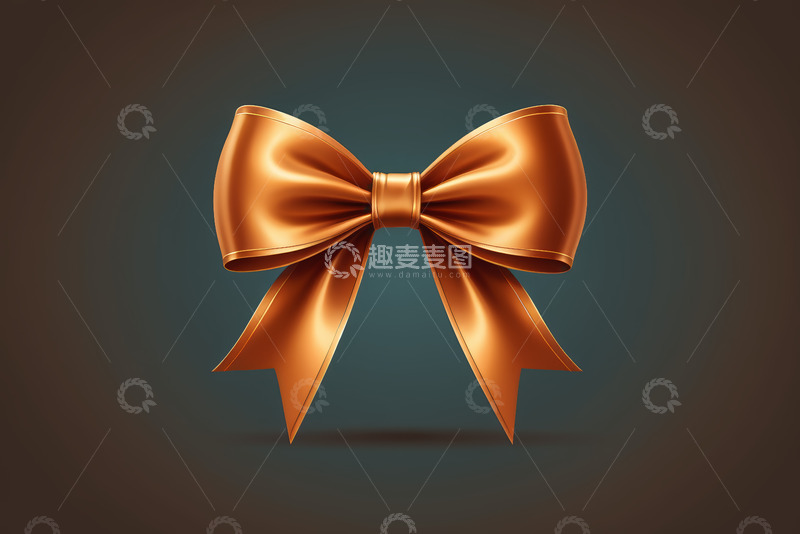 高清大图下载【趣麦麦图】金色蝴蝶结装饰素材