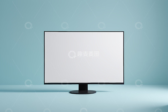 白色屏幕黑色底座电脑显示器