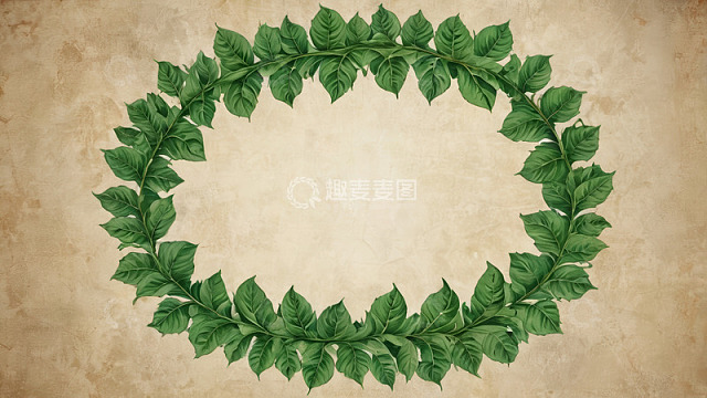 绿叶花环装饰背景