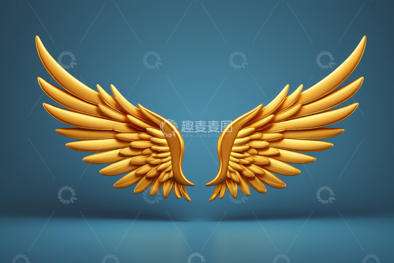 高清大图下载【趣麦麦图】金色翅膀设计元素