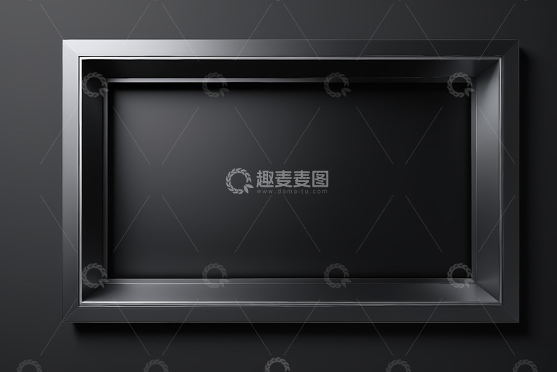 高清大图下载【趣麦麦图】黑色金属相框背景