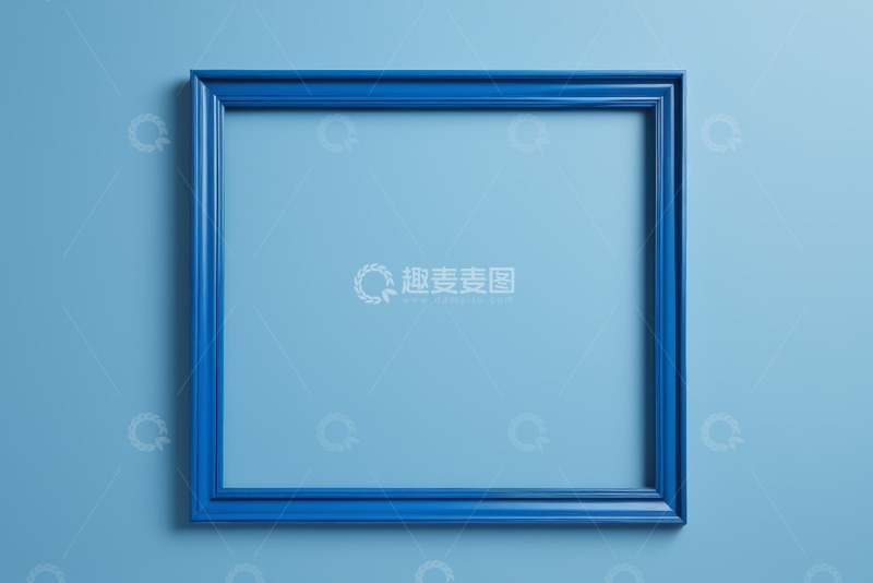 高清大图下载【趣麦麦图】蓝色背景上的空相框