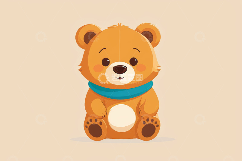 高清大图下载【趣麦麦图】卡通小熊坐着形象素材