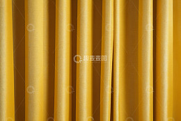 金黄色纹理窗帘特写
