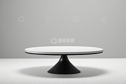 现代简约圆形白色茶几