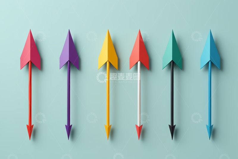 高清大图下载【趣麦麦图】多色立体箭头排列