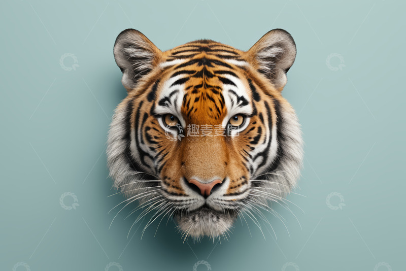 高清大图下载【趣麦麦图】老虎特写正面素材