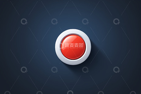蓝色背景红色圆形按钮