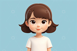 卡通女孩微笑形象
